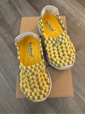 Blue Mountain Kids Yellow & Gray Woven Slip-On Moccasins